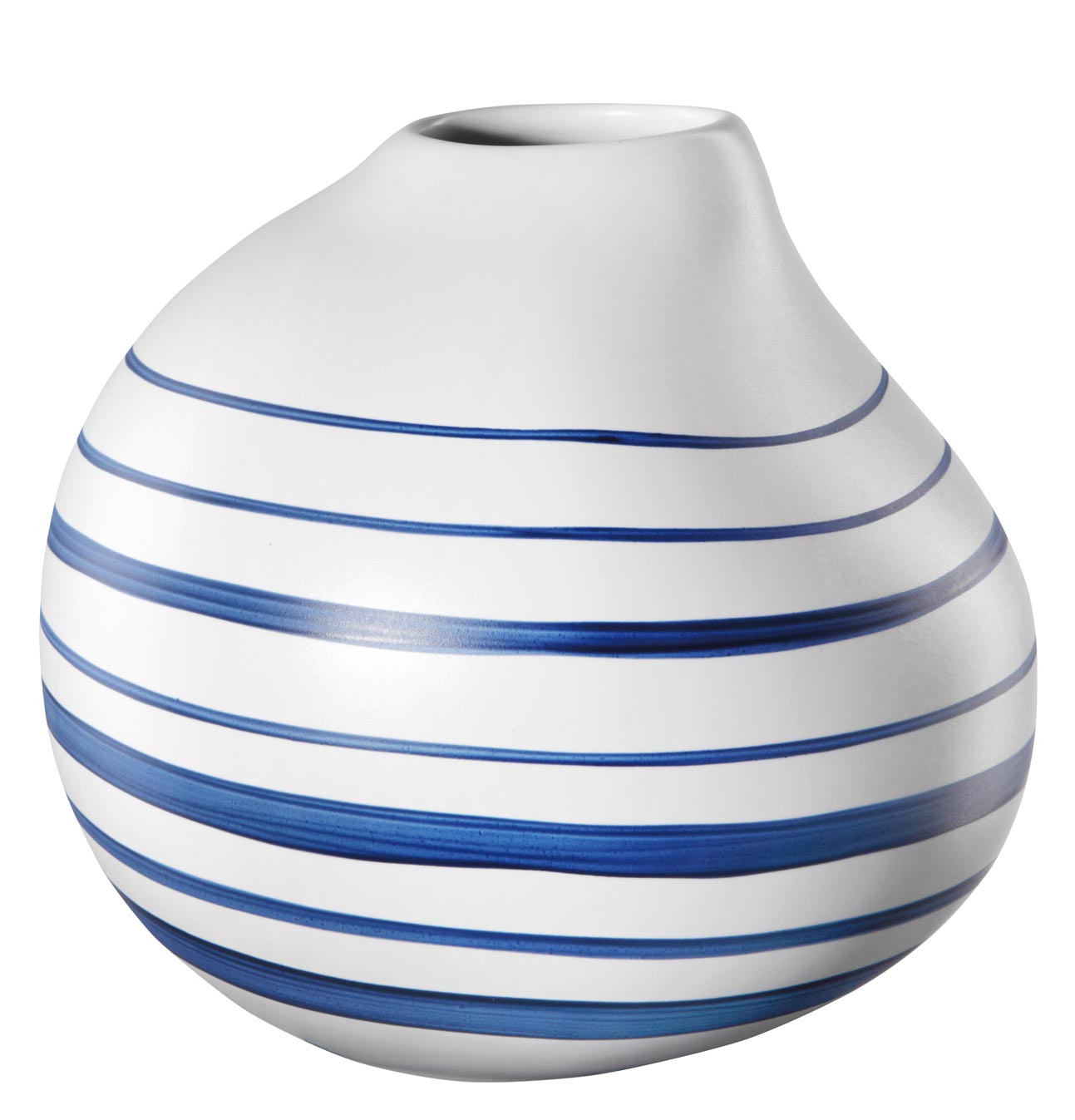 ASA Living Vase Calabash weiß matt mit blauen Streifen 16 cm