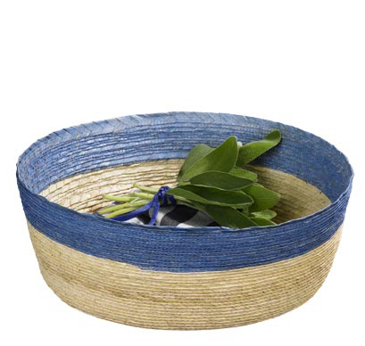 ASA Makaua Korb rund natur mit hellblauem Rand 27,0 cm