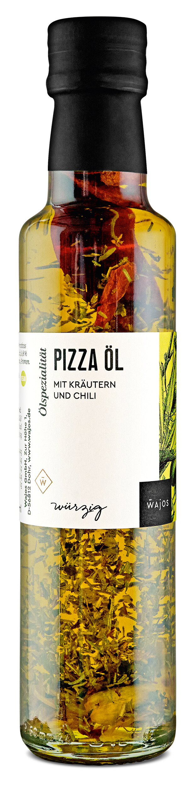 Wajos Pizza Öl mit Kräutern und Chili 250 ml
