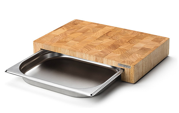 Continenta Schneidebrett aus Stirnholz mit Schublade 39,0 x 27,0 cm
