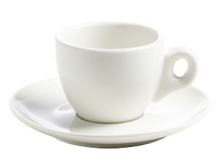 M&W White Basics Round Espressotasse mit Untertasse 0,07 L