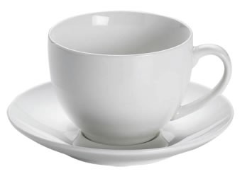 M&W White Basics Round Teetasse mit Untertasse 0,24 L