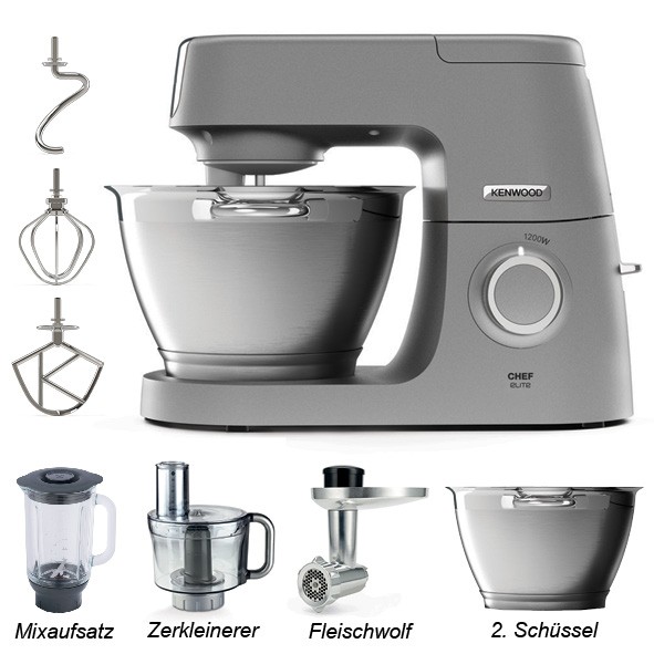 Kenwood Chef Elite KVC5401S Küchenmaschine mit Zubehör